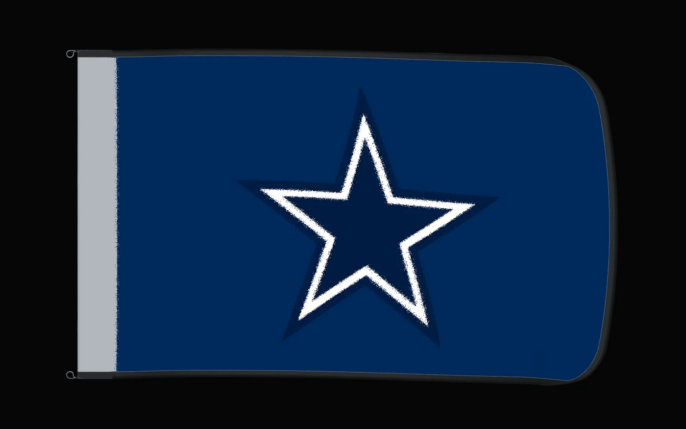 EXO rotating product view — Dallas Cowboys Authentic Gameday Flag — controlled catalog turntable