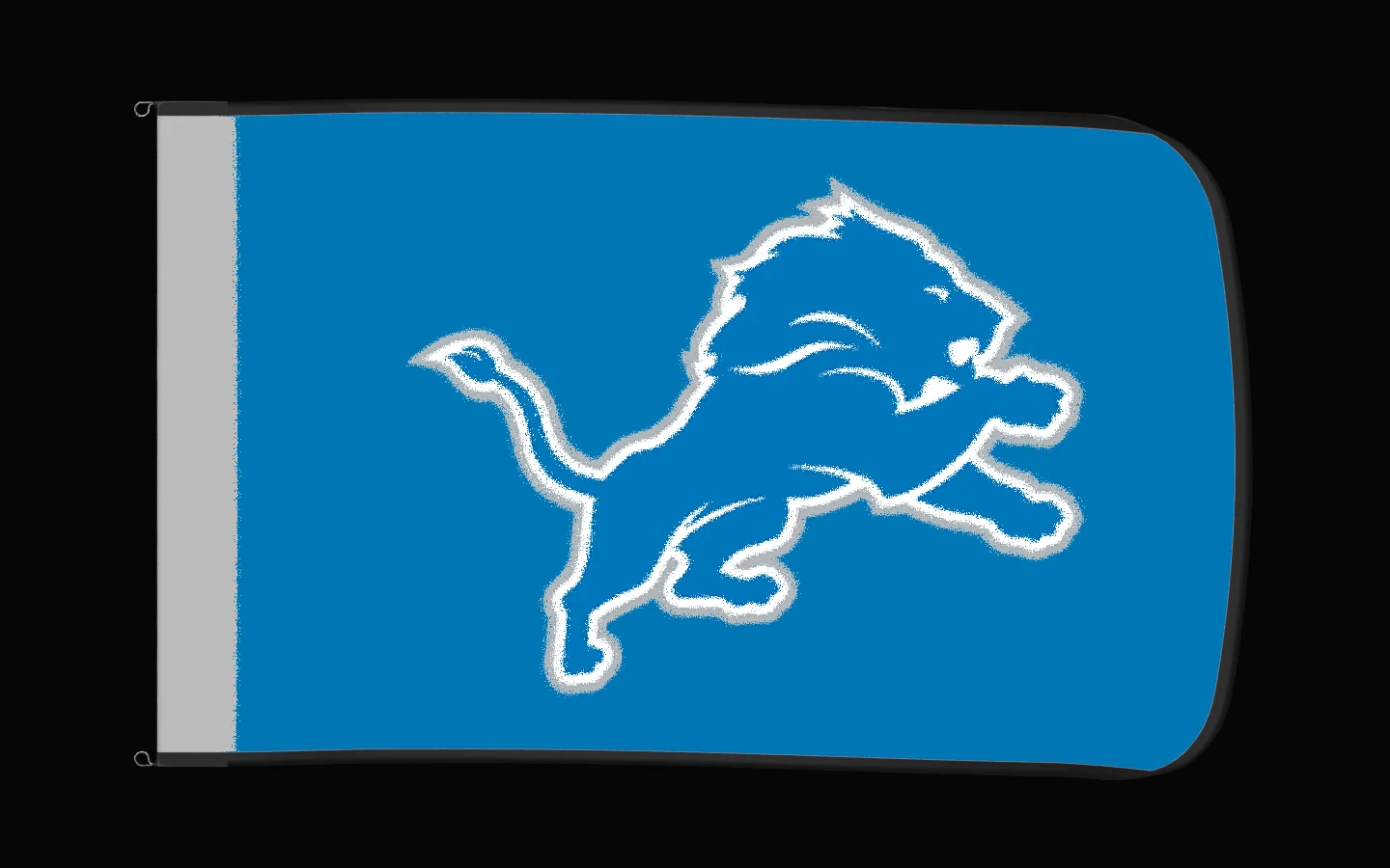 EXO rotating product view — Detroit Lions Authentic Gameday Flag — controlled catalog turntable