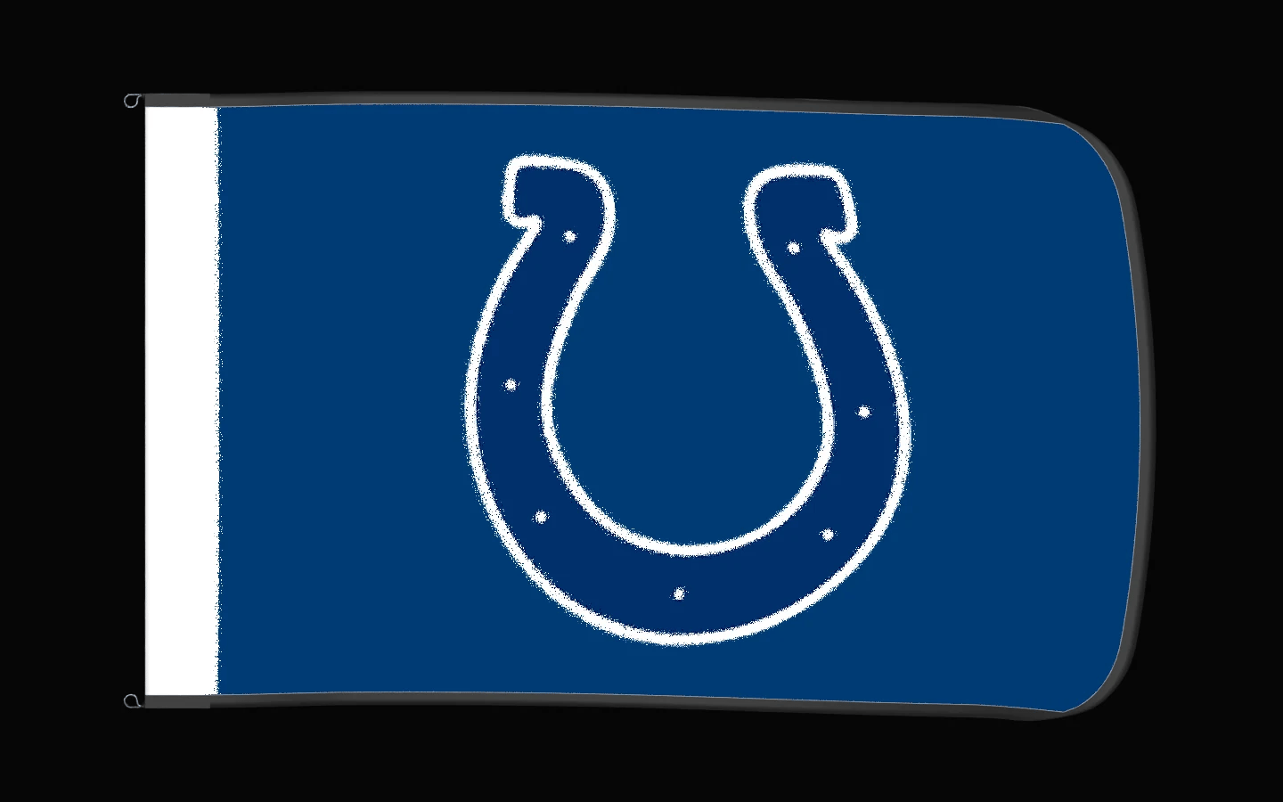 EXO rotating product view — Indianapolis Colts Authentic Gameday Flag — controlled catalog turntable