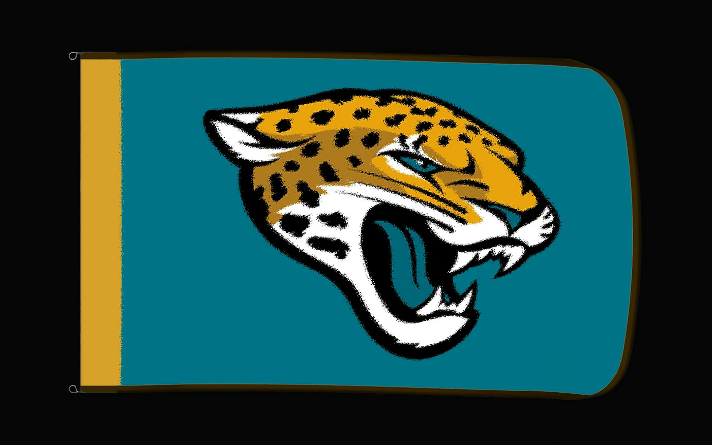 EXO rotating product view — Jacksonville Jaguars Authentic Gameday Flag — controlled catalog turntable