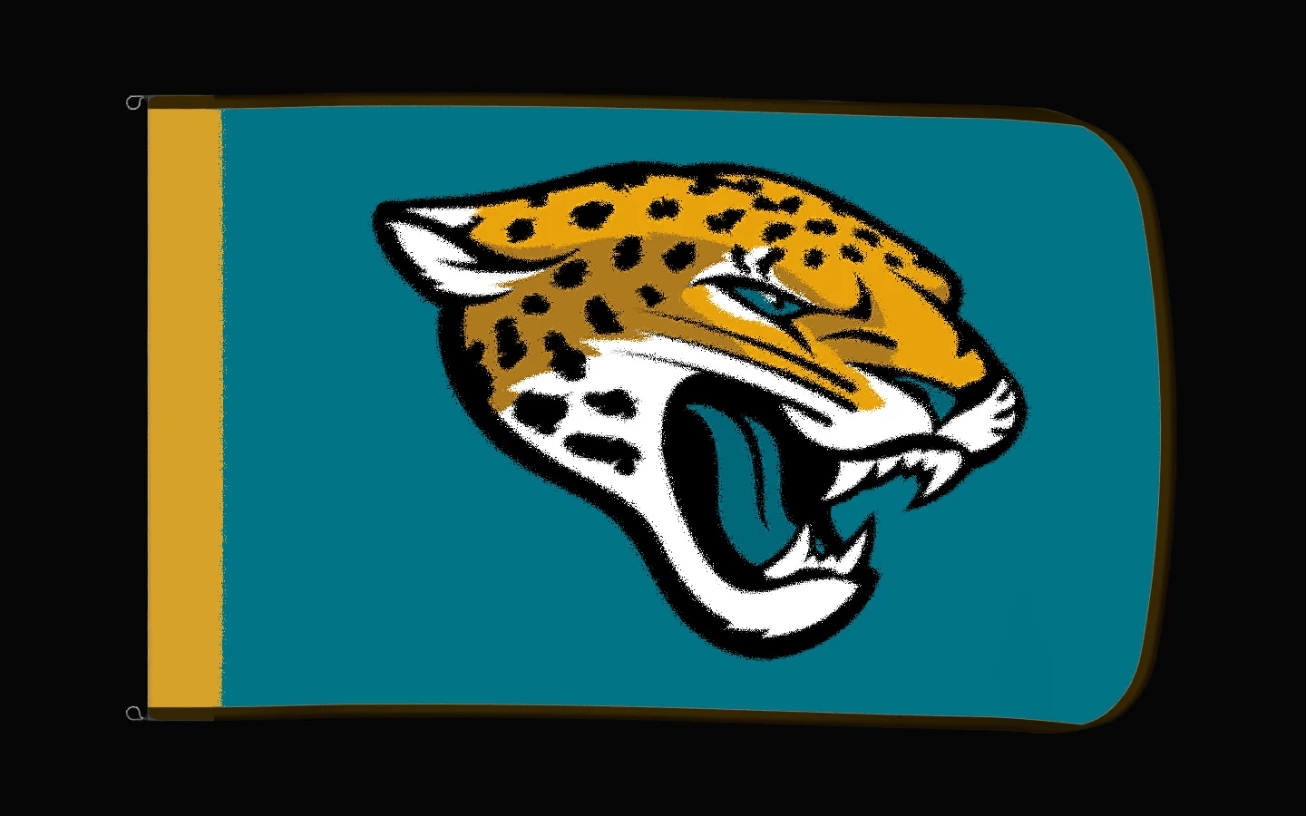 EXO rotating product view — Jacksonville Jaguars Authentic Gameday Flag — controlled catalog turntable
