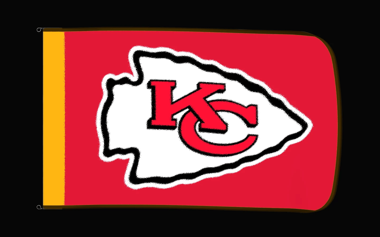 EXO rotating product view — Kansas City Chiefs Authentic Gameday Flag — controlled catalog turntable