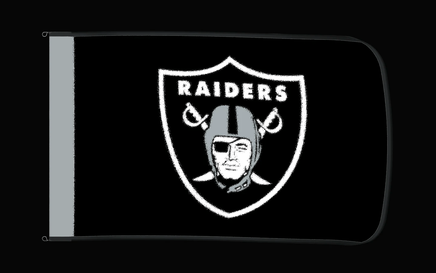 EXO rotating product view — Las Vegas Raiders Authentic Gameday Flag — controlled catalog turntable