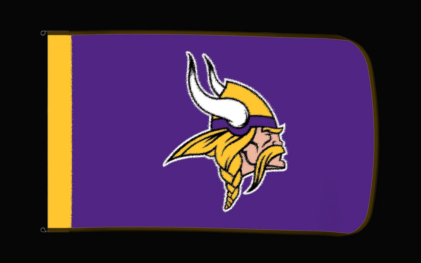 EXO rotating product view — Minnesota Vikings Authentic Gameday Flag — controlled catalog turntable
