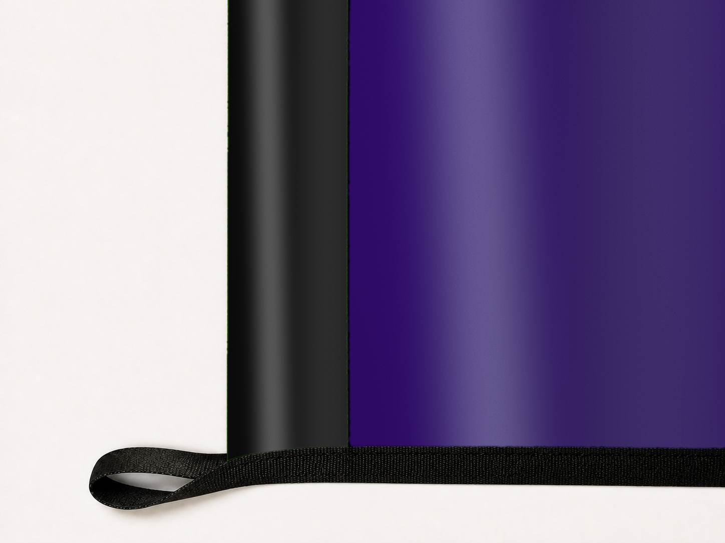 Colorado Rockies Authentic Gameday Flag underside and personalization construction view — continuous restrained woven-satin Colorado Rockies Accent header, textured Colorado Rockies Primary face, lower black loop and perimeter webbing — source_sha256=91b6f2b08bb96ec5f24819a77ae63ce4068ae3700966317b79e38db011c5dfcd