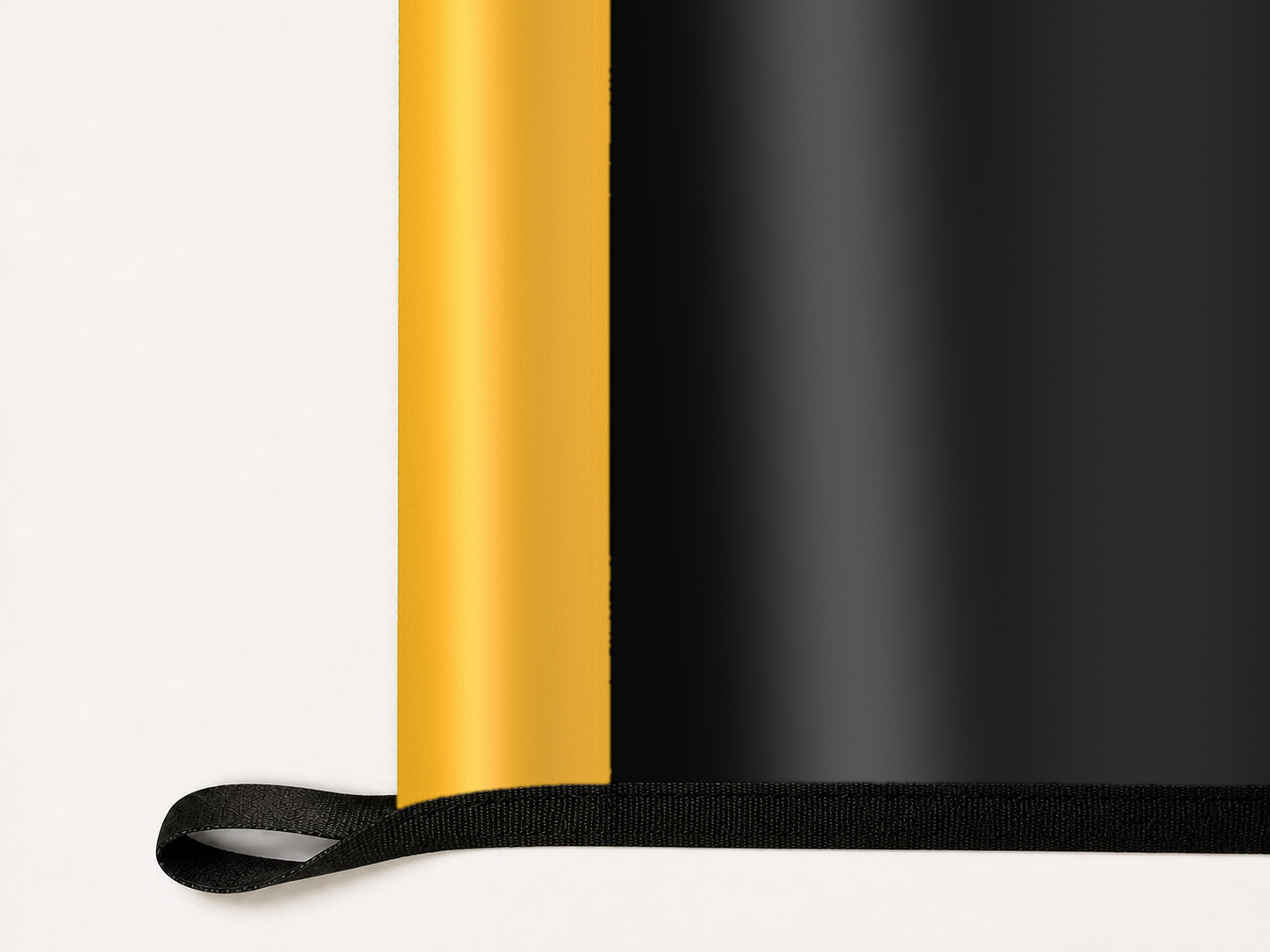 Pittsburgh Pirates Authentic Gameday Flag underside and personalization construction view — continuous restrained woven-satin Pittsburgh Pirates Accent header, textured Pittsburgh Pirates Primary face, lower black loop and perimeter webbing — source_sha256=a13094bc56d88ffd4fe9b84db0fd460e3750eceb92f6292ee73464b37322ef8f