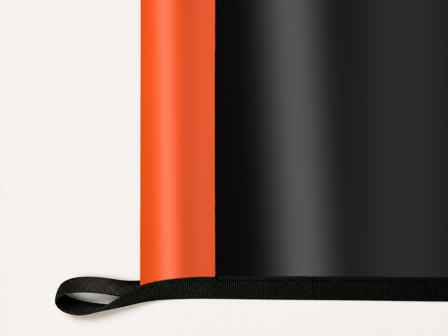 San Francisco Giants Authentic Gameday Flag underside and personalization construction view — continuous restrained woven-satin San Francisco Giants Accent header, textured San Francisco Giants Primary face, lower black loop and perimeter webbing — source_sha256=2f5e76b3ba37b5b302298cd8707738f630f4148f782825244123bb4438226f75