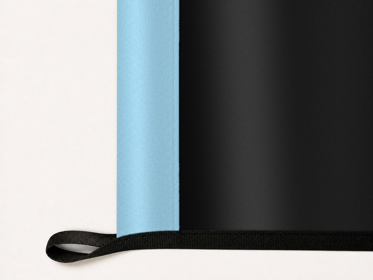 Minnesota United FC Authentic Gameday Flag underside and personalization construction view — continuous restrained woven-satin Minnesota United FC Accent header, textured Minnesota United FC Primary face, lower black loop and perimeter webbing — source_sha256=ca465e8627fd7edd31b2dbf5dd4d2eaa6c42338f8f58d4d266faedc87f30d570