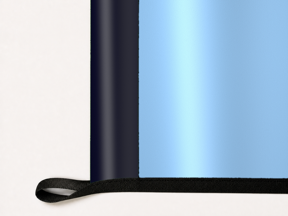 New York City FC Authentic Gameday Flag underside and personalization construction view — continuous restrained woven-satin New York City FC Accent header, textured New York City FC Primary face, lower black loop and perimeter webbing — source_sha256=895175927bbd8b5a371c87c3b077d0d3354f6ced00ee85b596b89230b4d64a0b