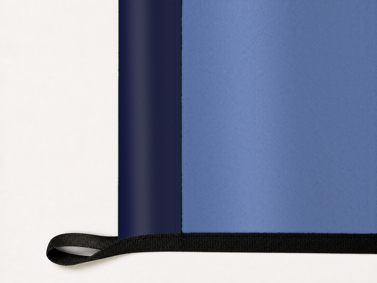 Memphis Grizzlies Authentic Gameday Flag underside and personalization construction view — continuous restrained woven-satin Memphis Grizzlies Accent header, textured Memphis Grizzlies Primary face, lower black loop and perimeter webbing — source_sha256=a7c273da632800e8d10db67ee473833328828dfa24c52febccbcded62846e818