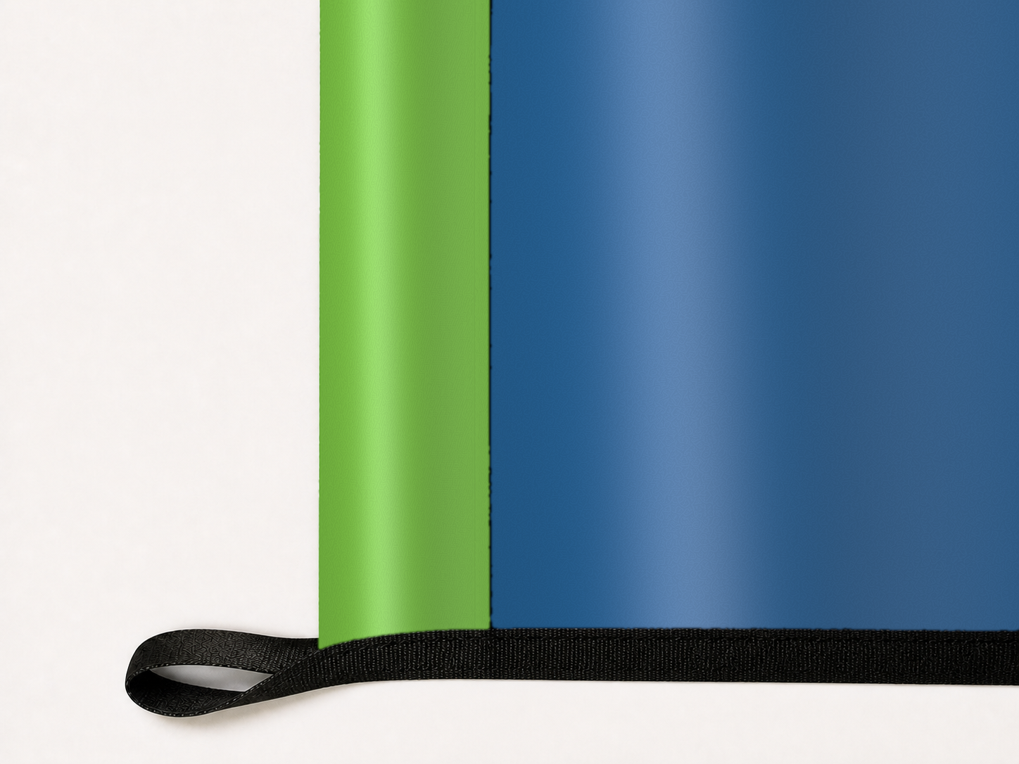 Minnesota Timberwolves Authentic Gameday Flag underside and personalization construction view — continuous restrained woven-satin Minnesota Timberwolves Accent header, textured Minnesota Timberwolves Primary face, lower black loop and perimeter webbing — source_sha256=29bb4a497c20eb5be370c4b56b37791f6728e051379cfdd5e34a419fe53cd792