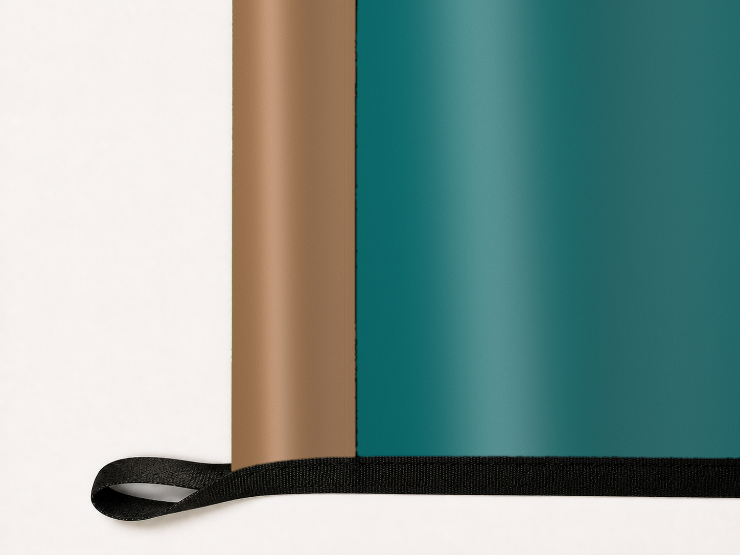 Coastal Carolina Chanticleers Authentic Gameday Flag underside and personalization construction view — continuous restrained woven-satin Coastal Carolina Chanticleers Accent header, textured Coastal Carolina Chanticleers Primary face, lower black loop and perimeter webbing — source_sha256=77483be6282c0cbbfebfd251d47dd6edf18330998f121a854a9a49c3c5dbcb1b