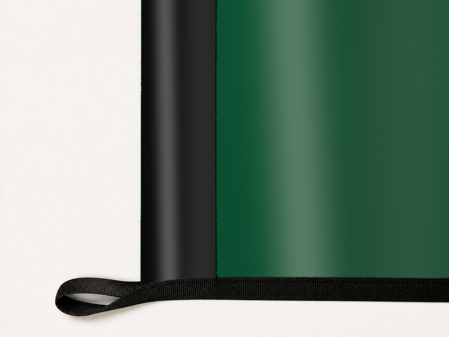 Hawai'i Rainbow Warriors Authentic Gameday Flag underside and personalization construction view — continuous restrained woven-satin Hawai'i Rainbow Warriors Accent header, textured Hawai'i Rainbow Warriors Primary face, lower black loop and perimeter webbing — source_sha256=f8e37b2ac508965fd09f11d7bcdd46aa3e0ad468ae077107ae727bc111611898