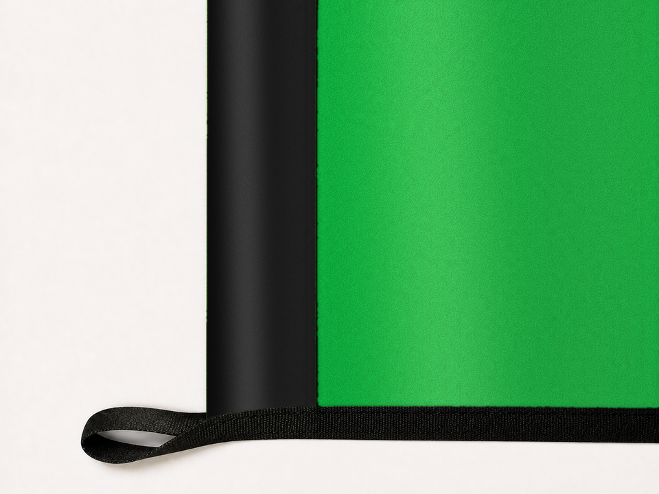 Marshall Thundering Herd Authentic Gameday Flag underside and personalization construction view — continuous restrained woven-satin Marshall Thundering Herd Accent header, textured Marshall Thundering Herd Primary face, lower black loop and perimeter webbing — source_sha256=b16225524c7db9cd015461131af8478c73c6421794824ee826d19ea31ab65292