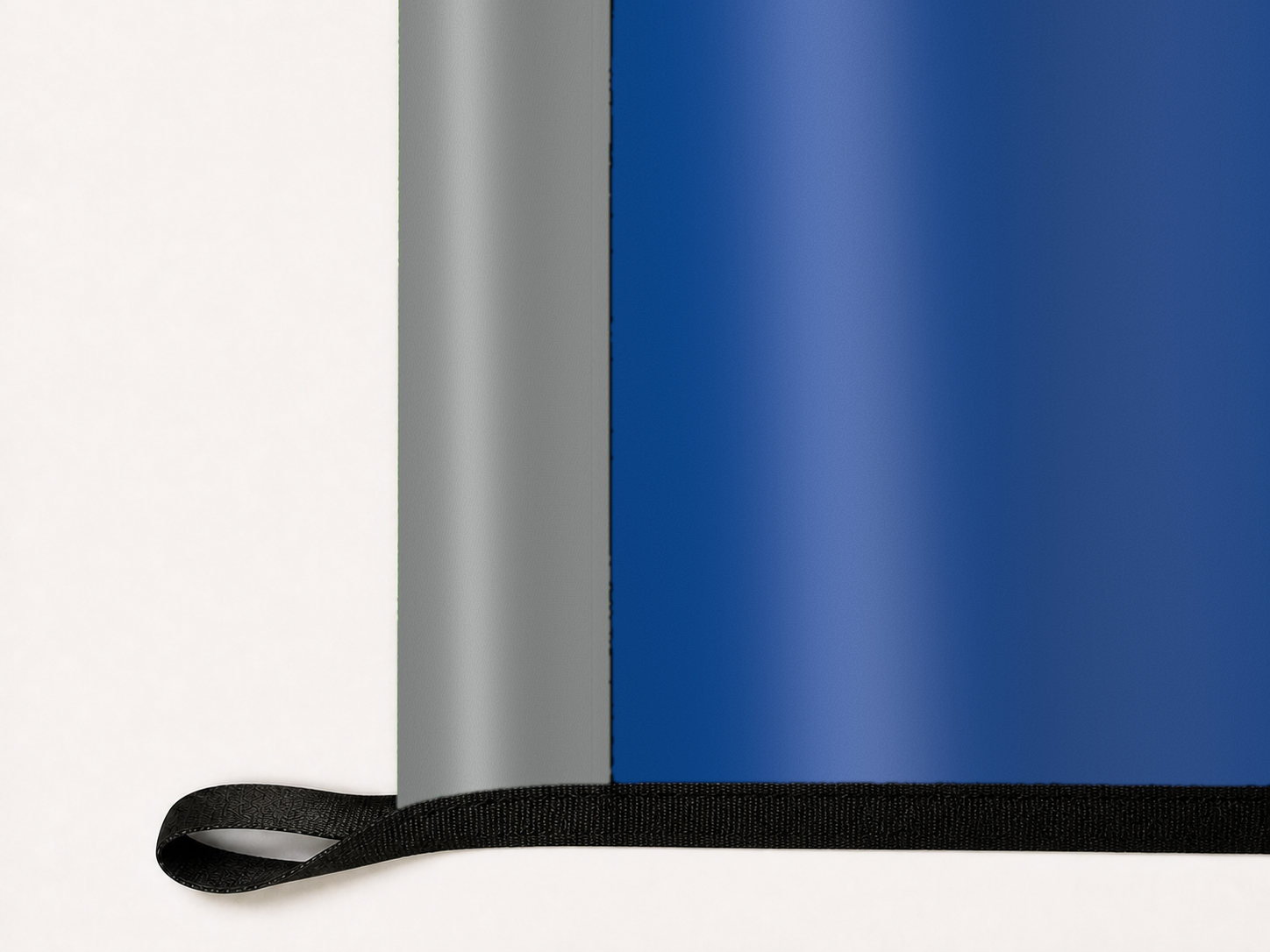 Memphis Tigers Authentic Gameday Flag underside and personalization construction view — continuous restrained woven-satin Memphis Tigers Accent header, textured Memphis Tigers Primary face, lower black loop and perimeter webbing — source_sha256=587228dfd7b7fbd8a81bdcab0dcd649bd7f28c69ffb55cb6fcde3b730dc2ac79