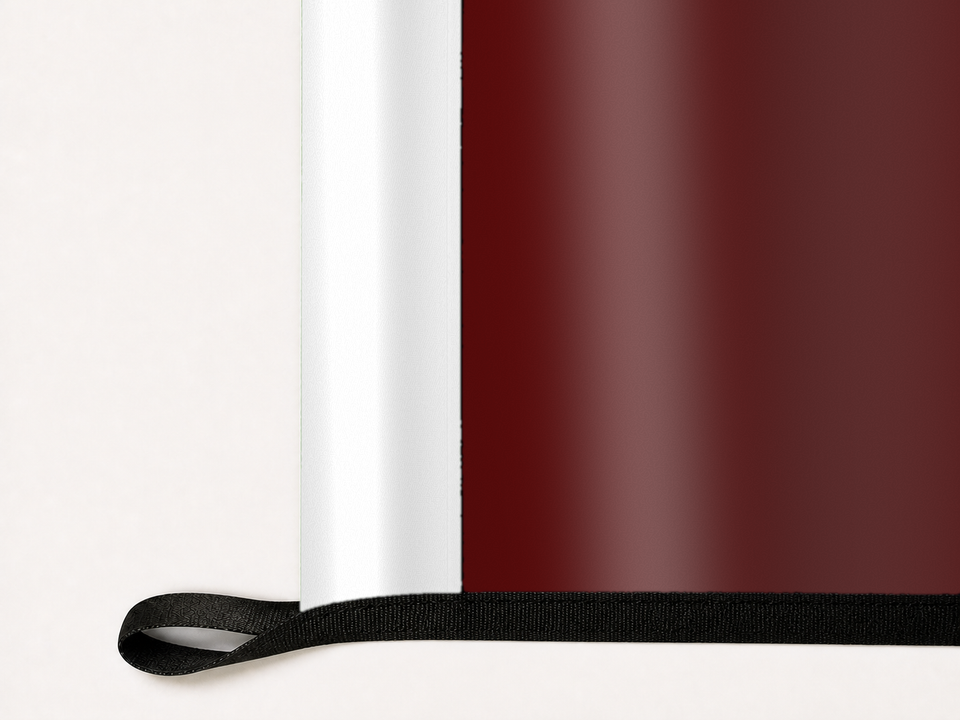 Missouri State Bears Authentic Gameday Flag underside and personalization construction view — continuous restrained woven-satin Missouri State Bears Accent header, textured Missouri State Bears Primary face, lower black loop and perimeter webbing — source_sha256=26202fbcd7faf7c9d8fb1c09822a86a02f89453538fee9c2fde226a240c5e4e4