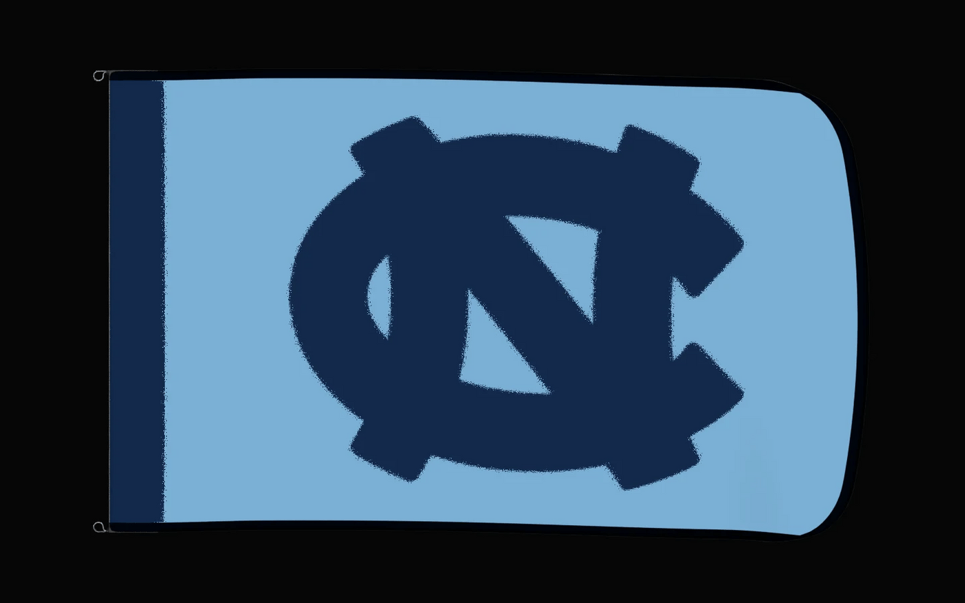 EXO rotating product view — North Carolina Tar Heels Authentic Gameday Flag — controlled catalog turntable