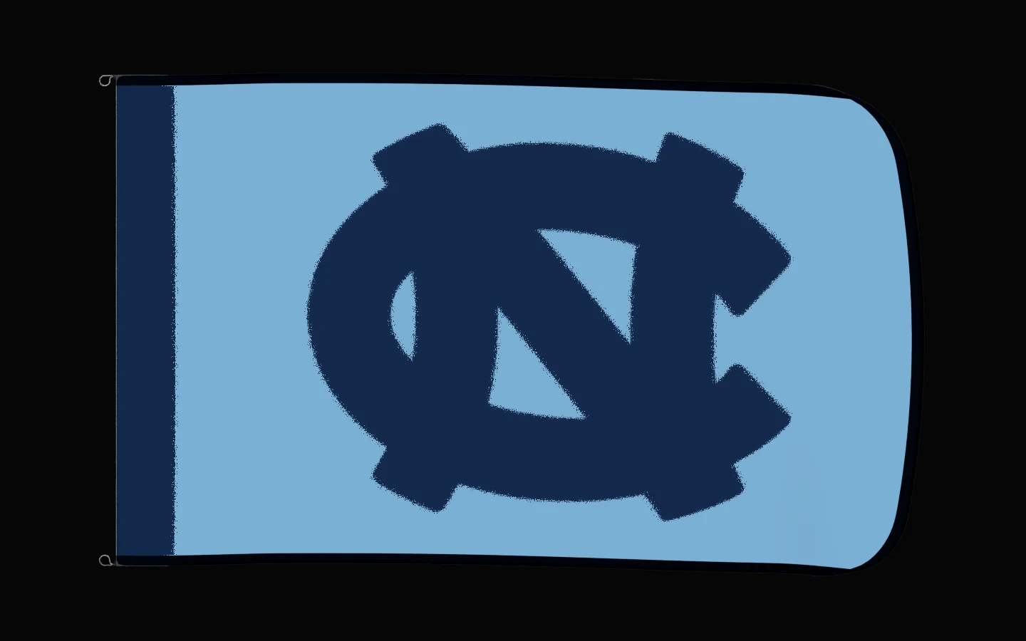 EXO rotating product view — North Carolina Tar Heels Authentic Gameday Flag — controlled catalog turntable