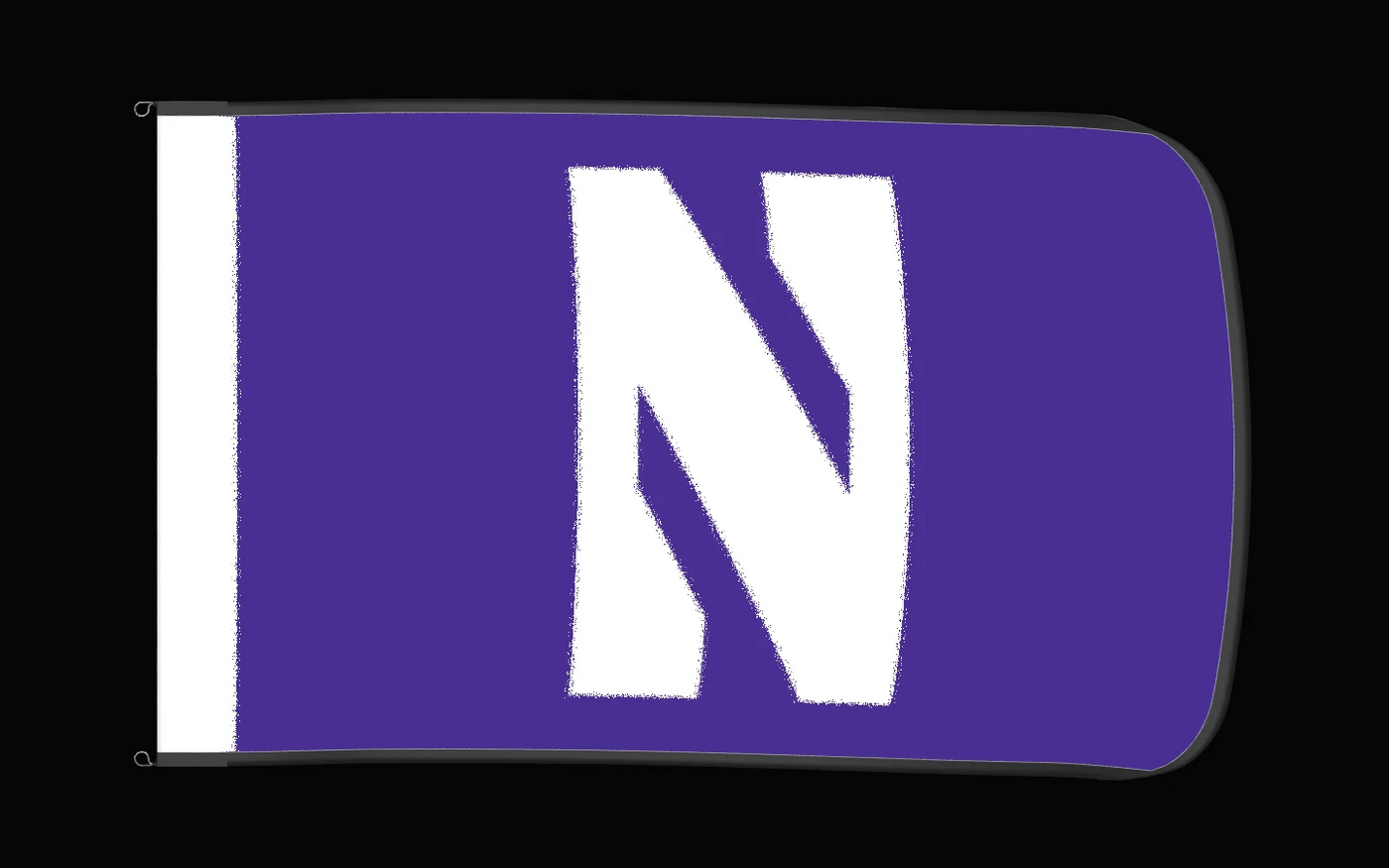EXO rotating product view — Northwestern Wildcats Authentic Gameday Flag — controlled catalog turntable