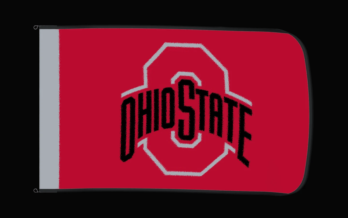 EXO rotating product view — Ohio State Buckeyes Authentic Gameday Flag — controlled catalog turntable
