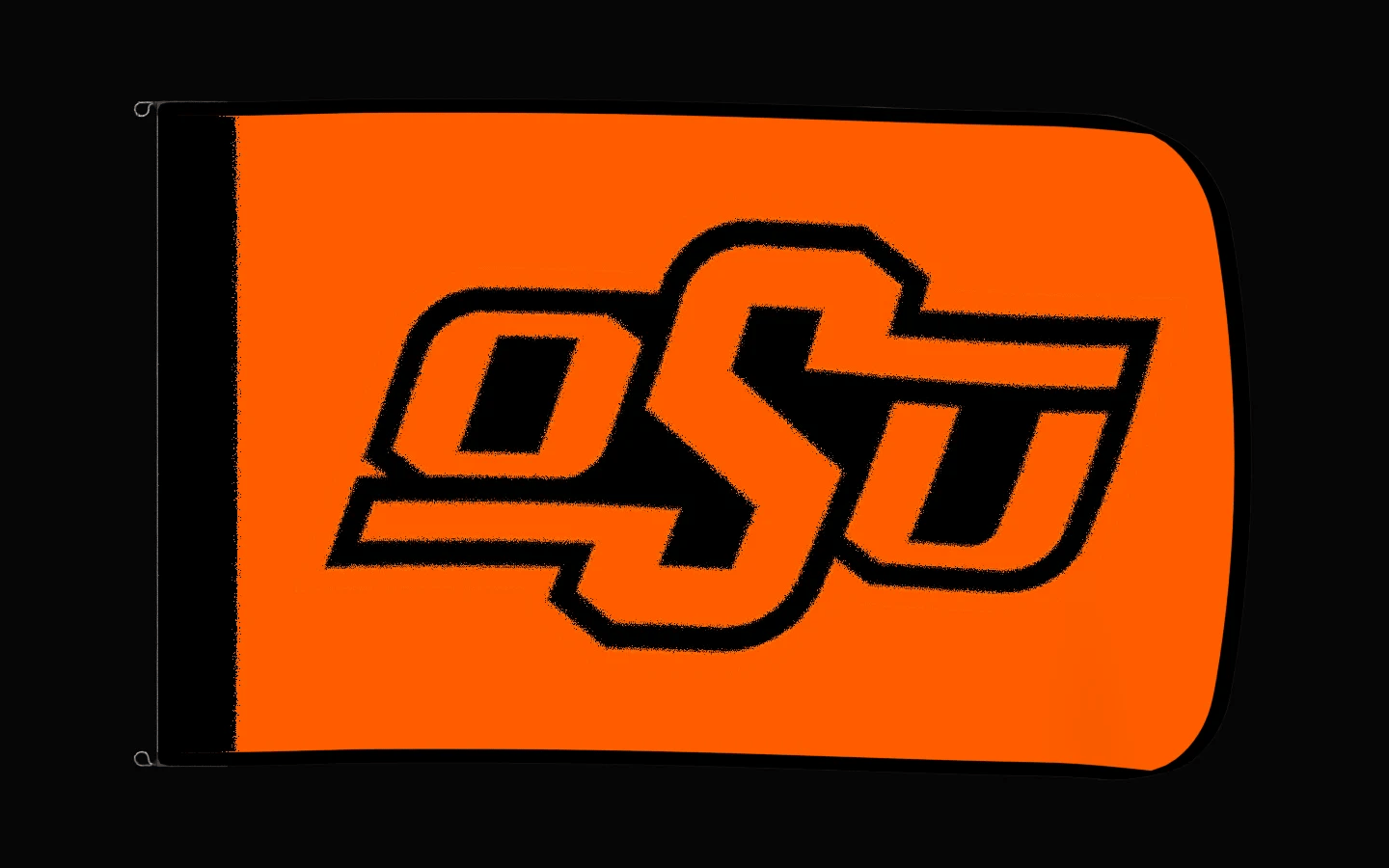 EXO rotating product view — Oklahoma State Cowboys Authentic Gameday Flag — controlled catalog turntable