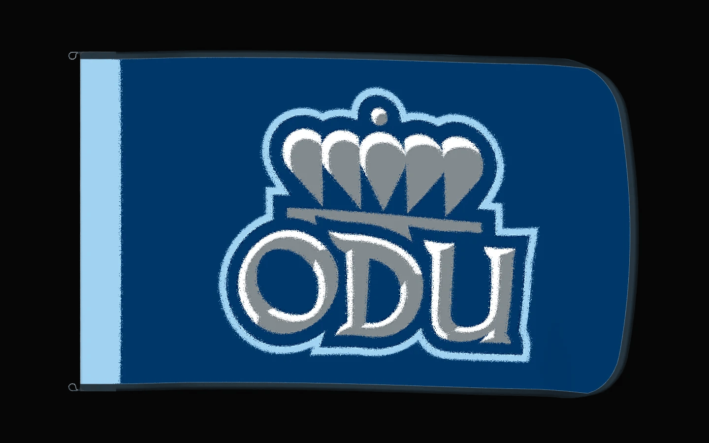 EXO rotating product view — Old Dominion Monarchs Authentic Gameday Flag — controlled catalog turntable