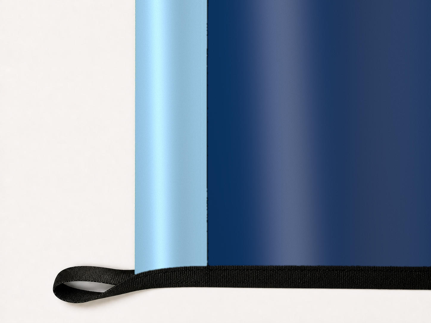 Old Dominion Monarchs Authentic Gameday Flag underside and personalization construction view — continuous restrained woven-satin Old Dominion Monarchs Accent header, textured Old Dominion Monarchs Primary face, lower black loop and perimeter webbing — source_sha256=176f05fd037d37a748eceed481fe5e259233ea2d7e84279fe4ae09da98dbb3e0