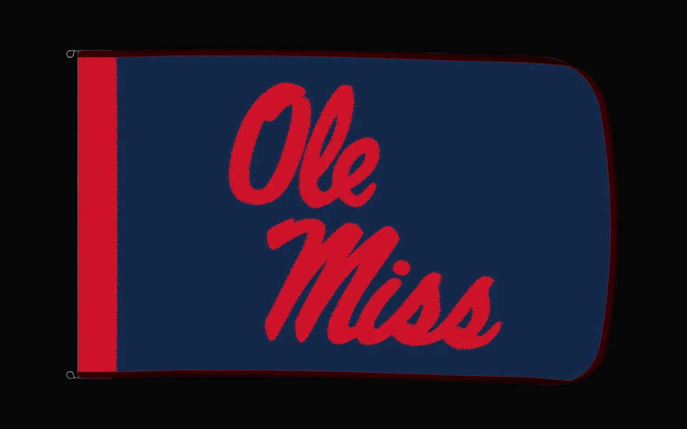 EXO rotating product view — Ole Miss Rebels Authentic Gameday Flag — controlled catalog turntable
