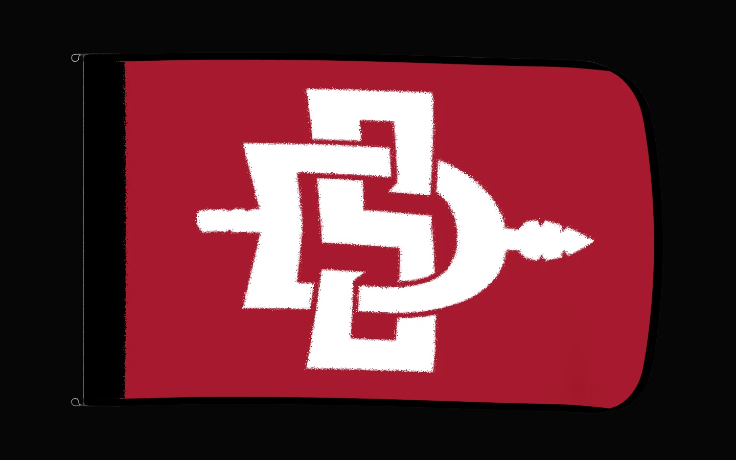 EXO rotating product view — San Diego State Aztecs Authentic Gameday Flag — controlled catalog turntable