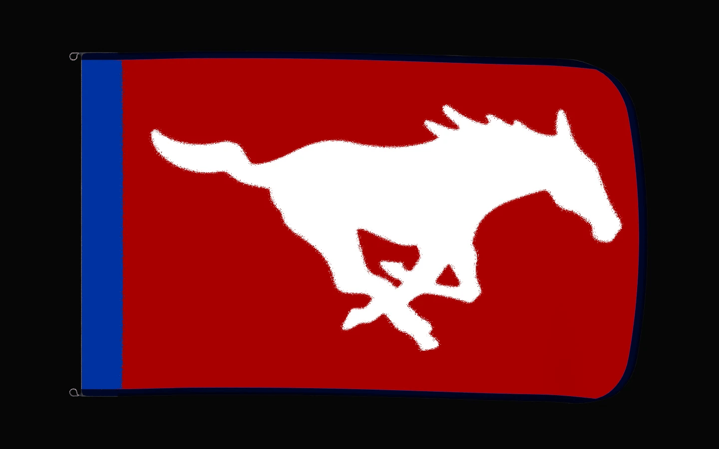 EXO rotating product view — SMU Mustangs Authentic Gameday Flag — controlled catalog turntable