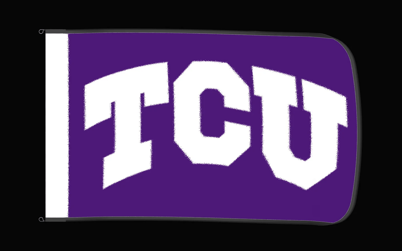EXO rotating product view — TCU Horned Frogs Authentic Gameday Flag — controlled catalog turntable