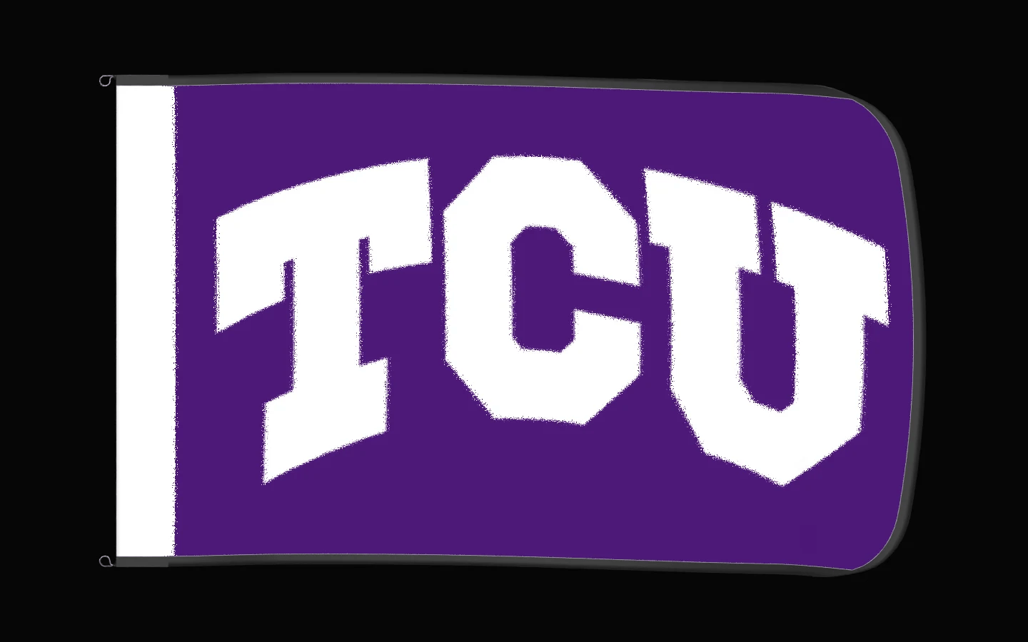 EXO rotating product view — TCU Horned Frogs Authentic Gameday Flag — controlled catalog turntable