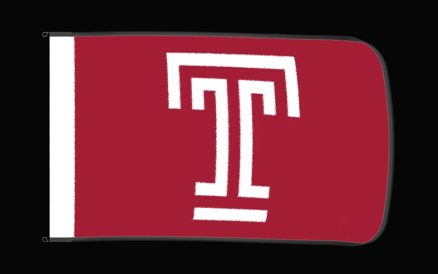 EXO rotating product view — Temple Owls Authentic Gameday Flag — controlled catalog turntable