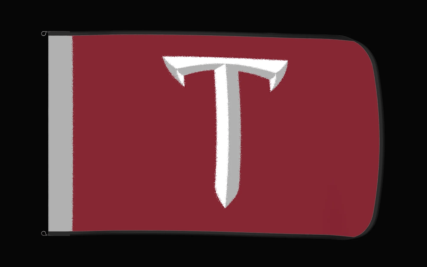 EXO rotating product view — Troy Trojans Authentic Gameday Flag — controlled catalog turntable