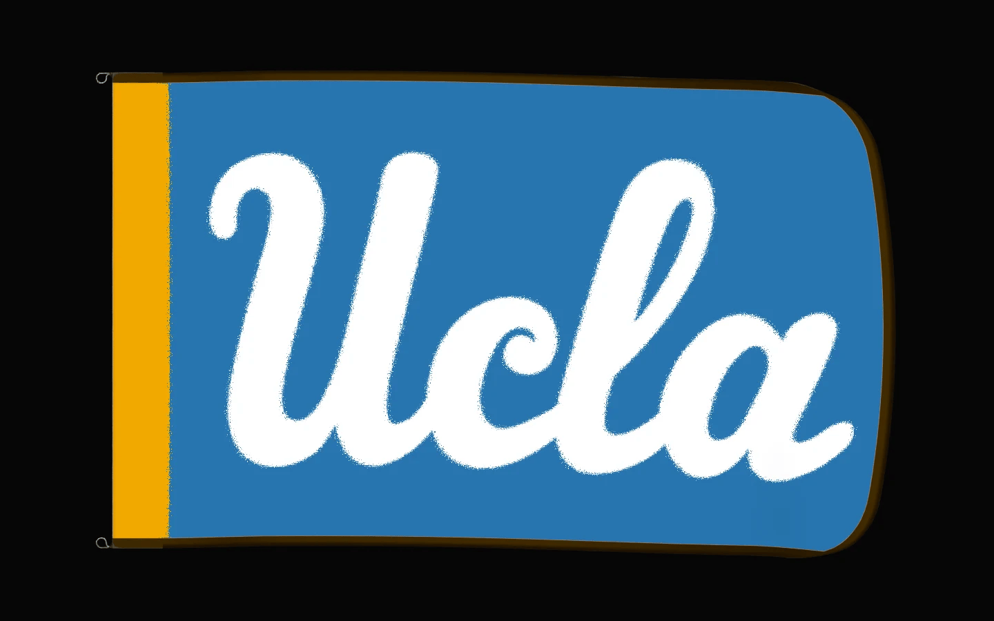 EXO rotating product view — UCLA Bruins Authentic Gameday Flag — controlled catalog turntable