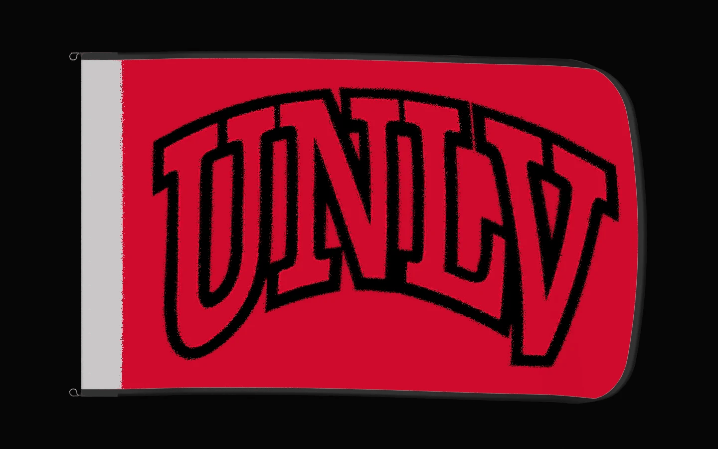 EXO rotating product view — UNLV Rebels Authentic Gameday Flag — controlled catalog turntable