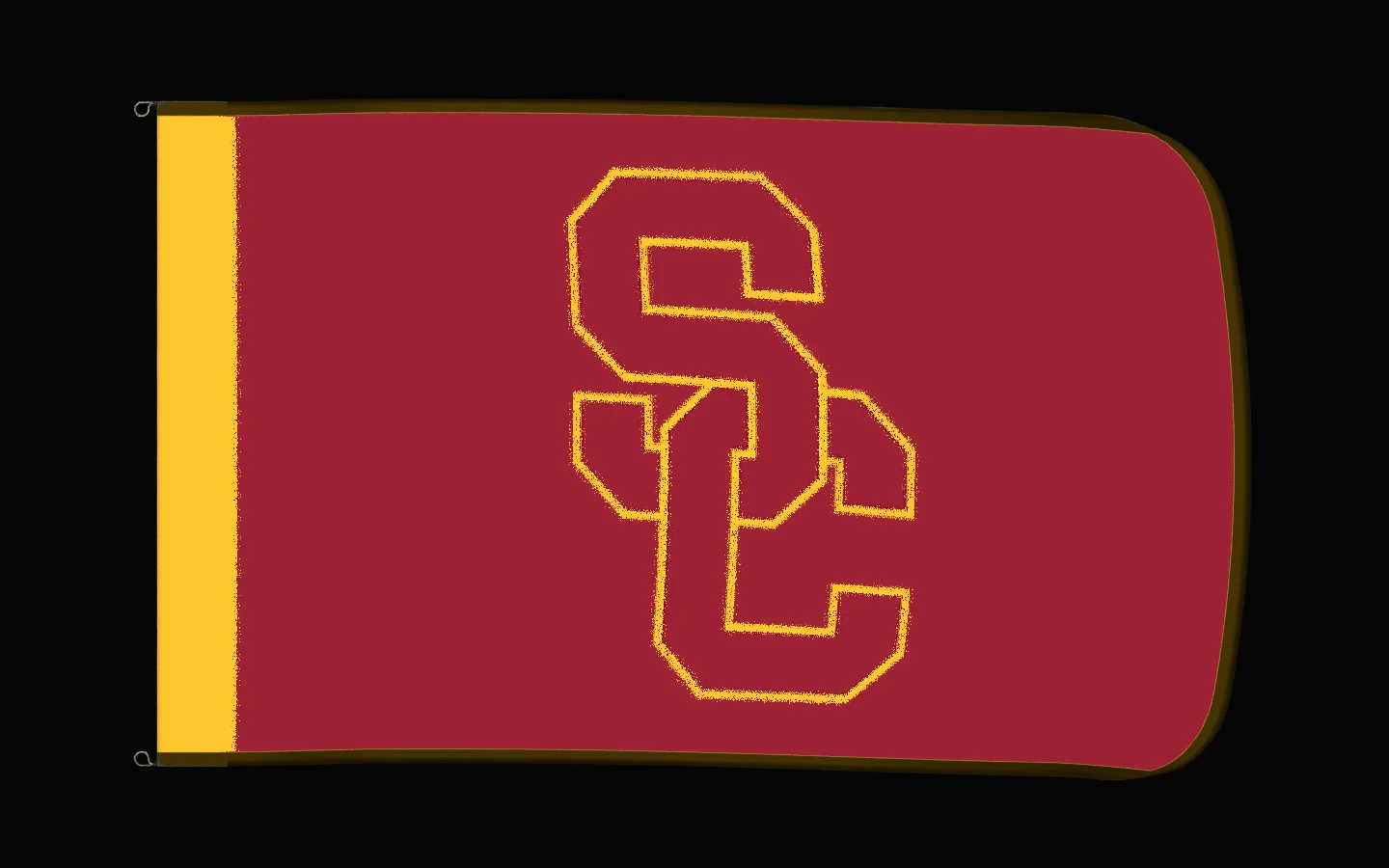EXO rotating product view — USC Trojans Authentic Gameday Flag — controlled catalog turntable
