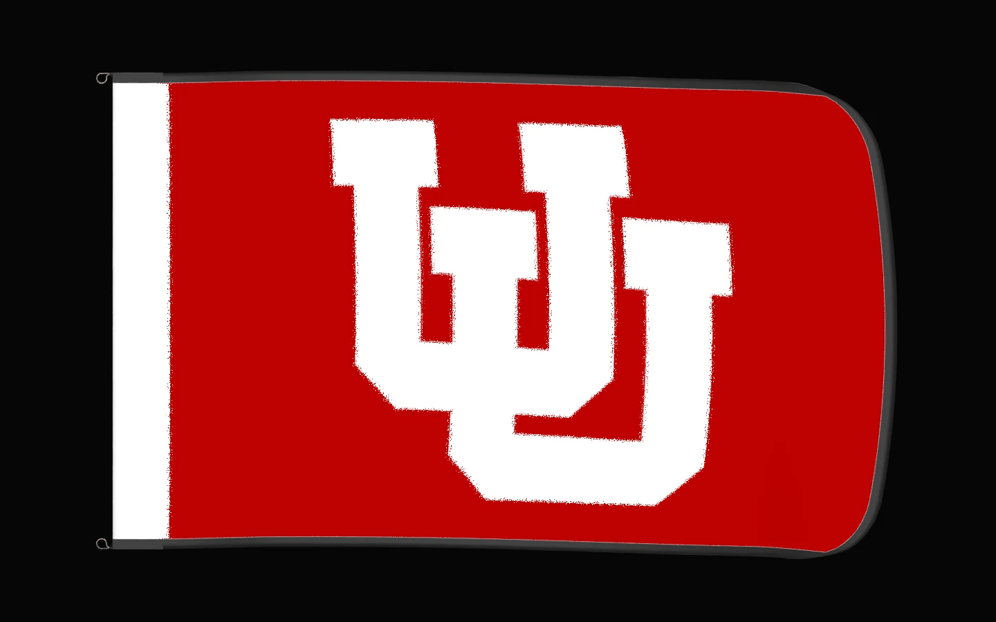 EXO rotating product view — Utah Utes Authentic Gameday Flag — controlled catalog turntable
