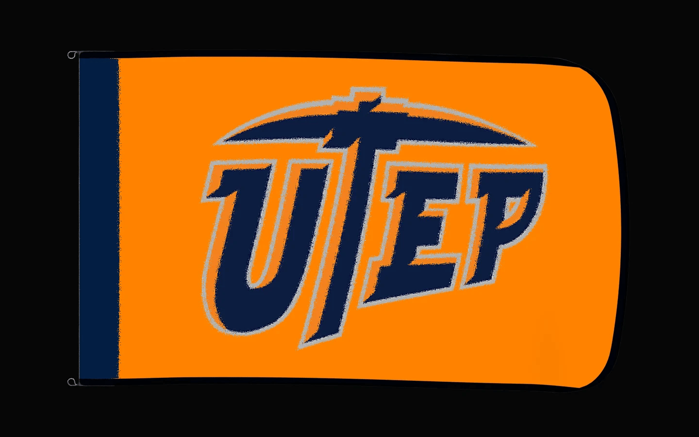 EXO rotating product view — UTEP Miners Authentic Gameday Flag — controlled catalog turntable