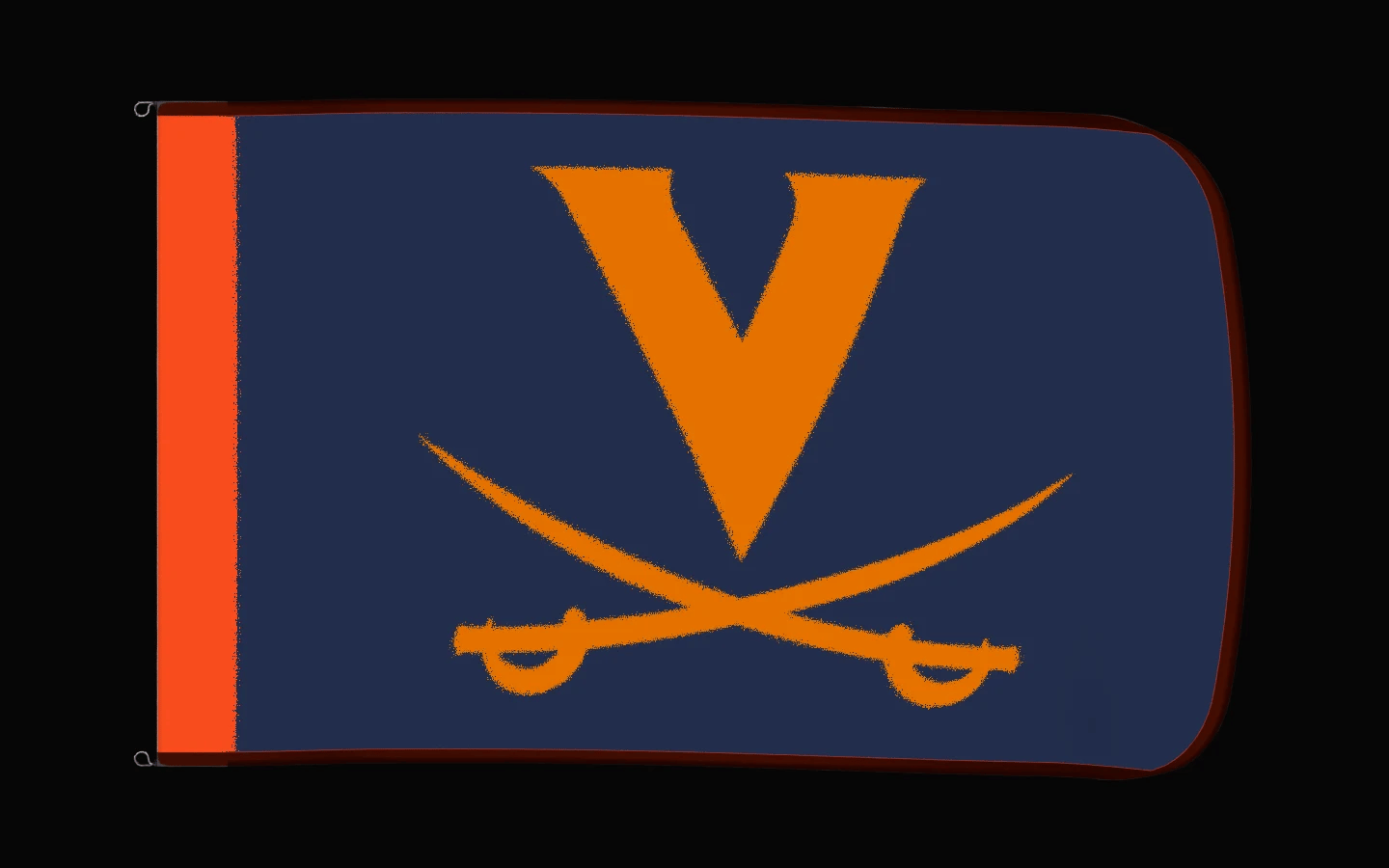 EXO rotating product view — Virginia Cavaliers Authentic Gameday Flag — controlled catalog turntable