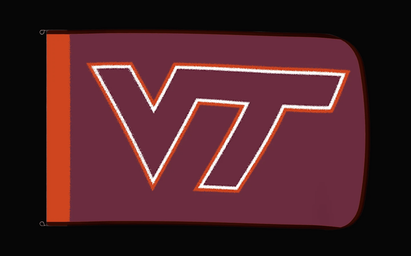 EXO rotating product view — Virginia Tech Hokies Authentic Gameday Flag — controlled catalog turntable