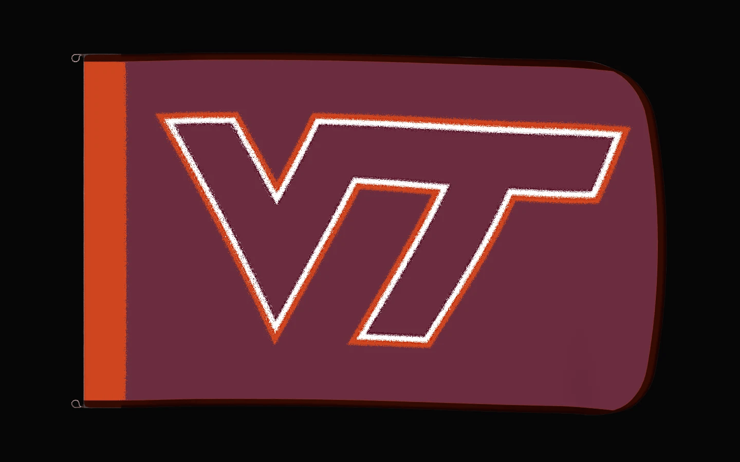 EXO rotating product view — Virginia Tech Hokies Authentic Gameday Flag — controlled catalog turntable