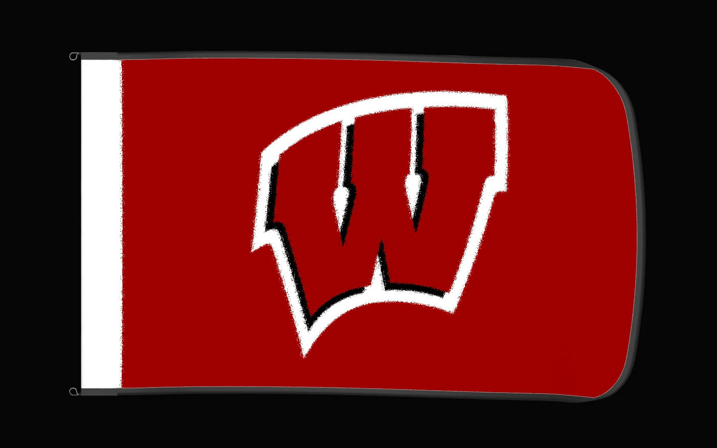 EXO rotating product view — Wisconsin Badgers Authentic Gameday Flag — controlled catalog turntable