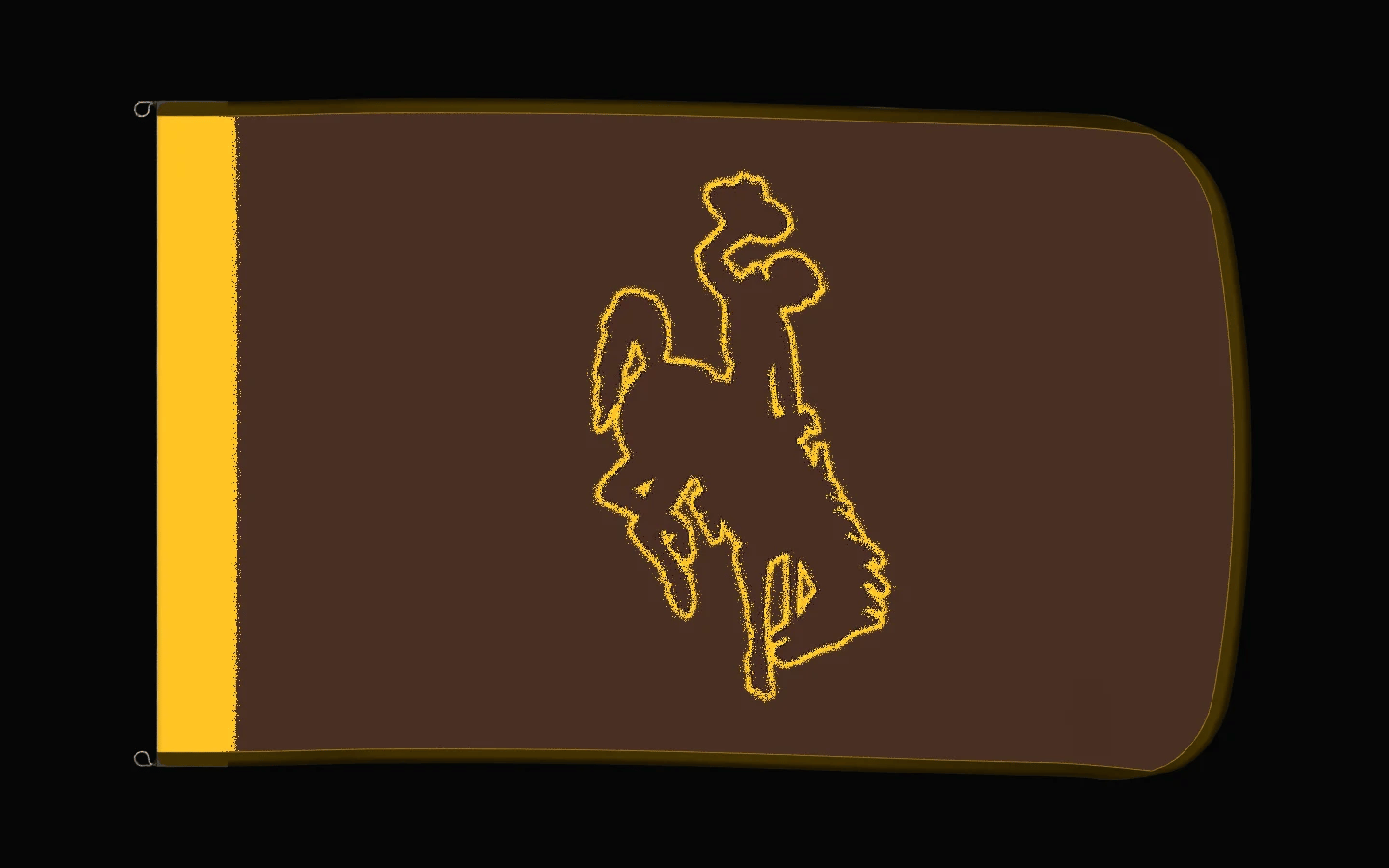 EXO rotating product view — Wyoming Cowboys Authentic Gameday Flag — controlled catalog turntable