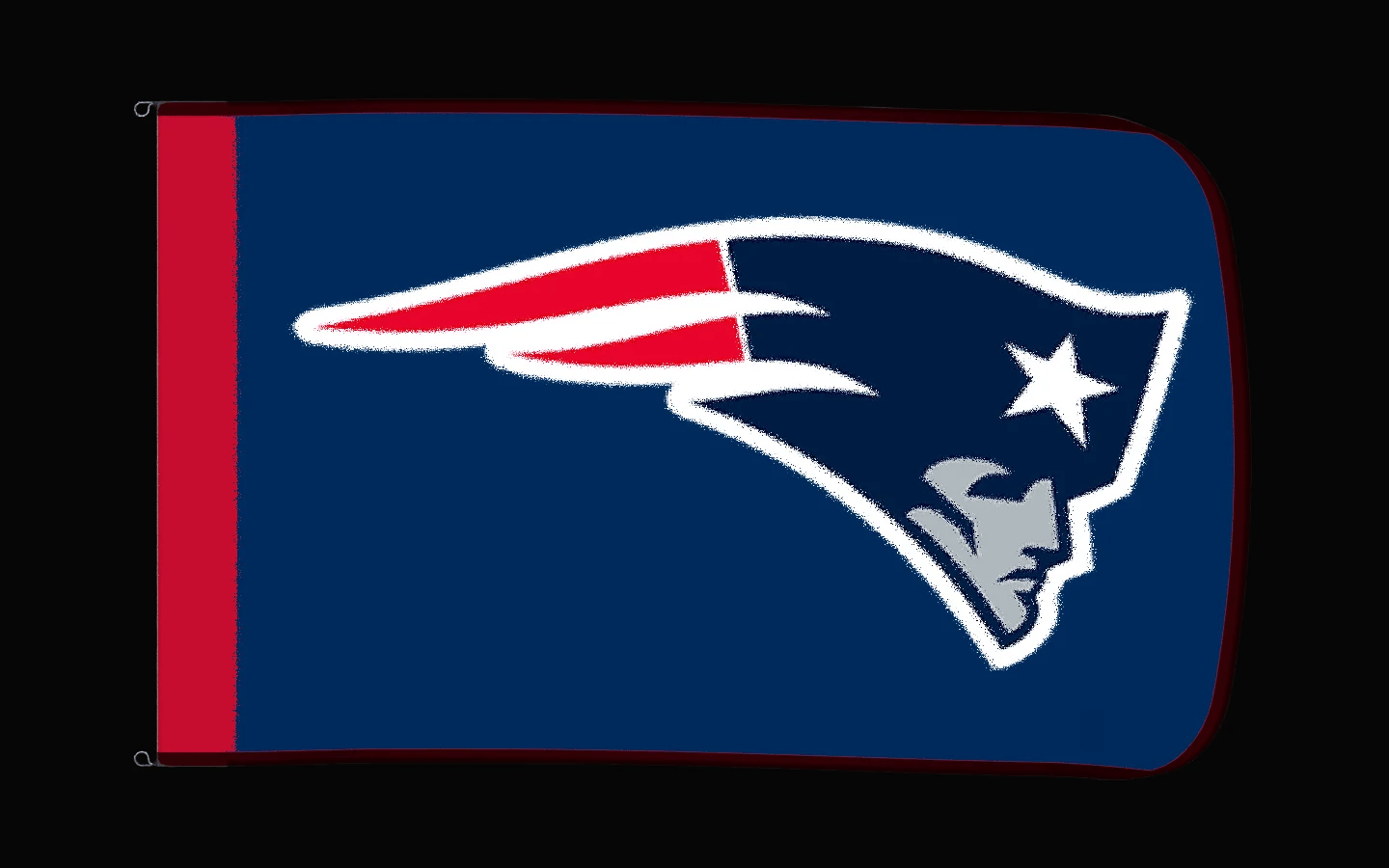 EXO rotating product view — New England Patriots Authentic Gameday Flag — controlled catalog turntable