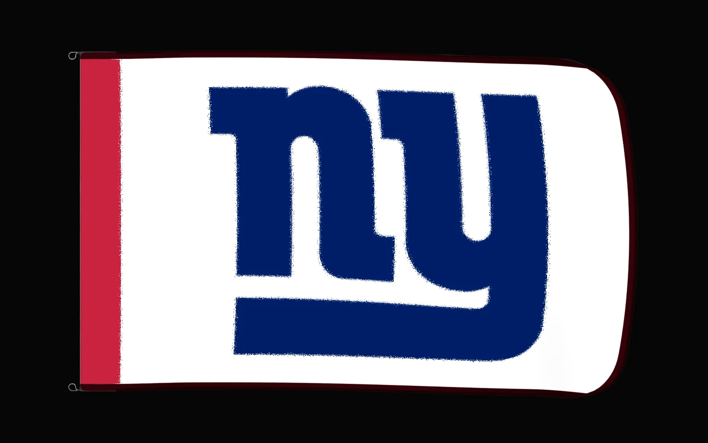 EXO rotating product view — New York Giants Authentic Gameday Flag — controlled catalog turntable