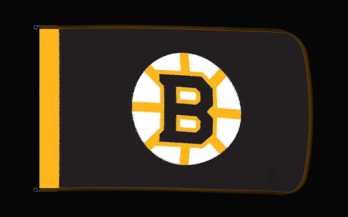 EXO rotating product view — Boston Bruins Authentic Gameday Flag — controlled catalog turntable