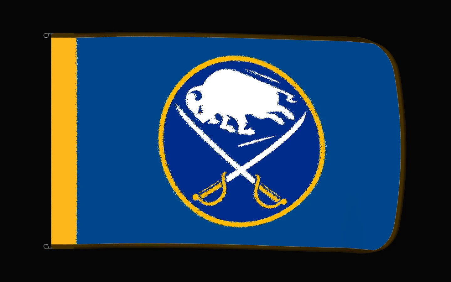 EXO rotating product view — Buffalo Sabres Authentic Gameday Flag — controlled catalog turntable