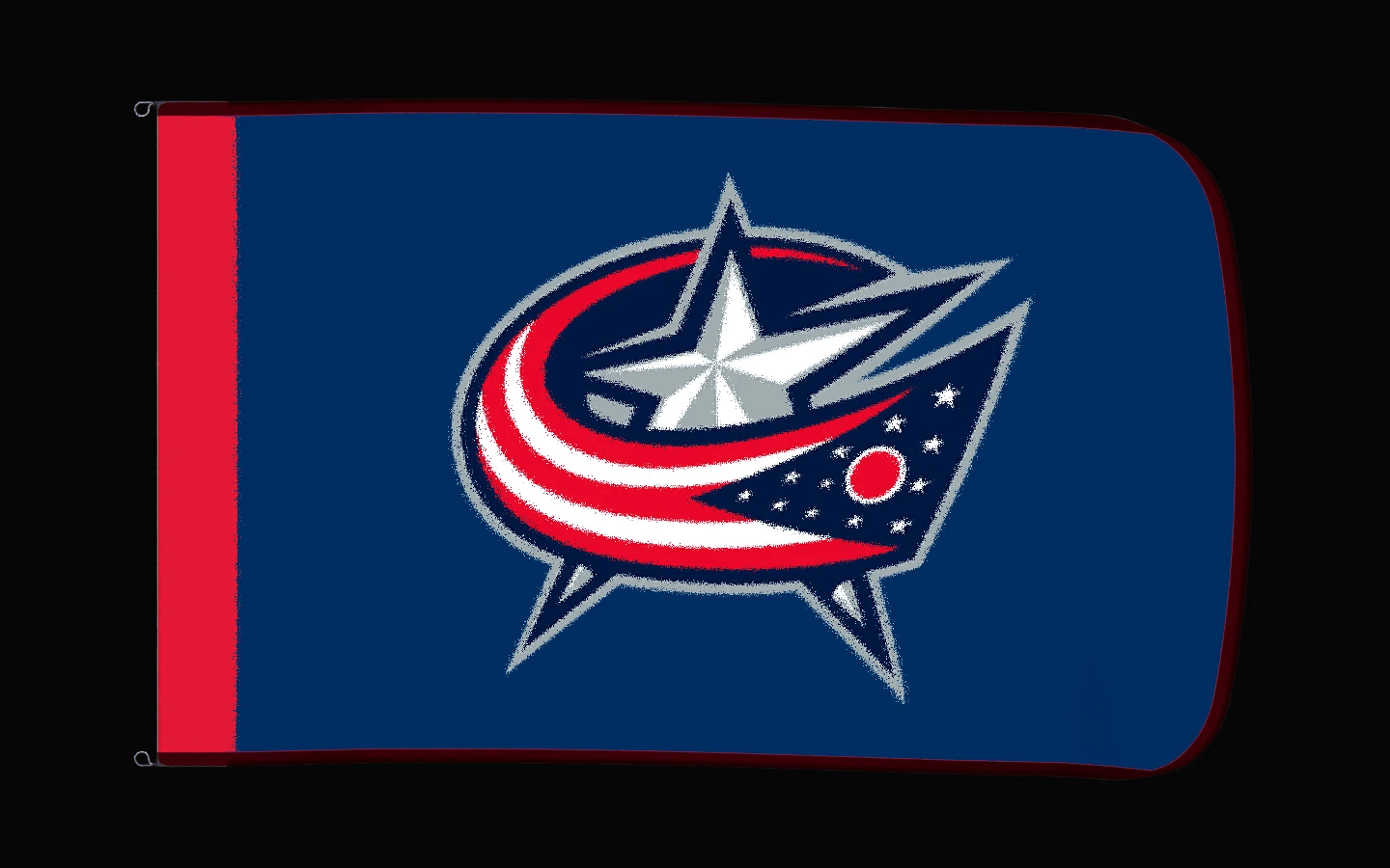 EXO rotating product view — Columbus Blue Jackets Authentic Gameday Flag — controlled catalog turntable