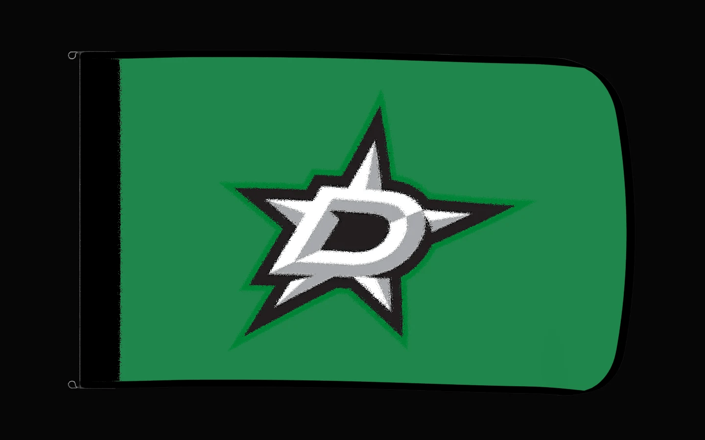 EXO rotating product view — Dallas Stars Authentic Gameday Flag — controlled catalog turntable
